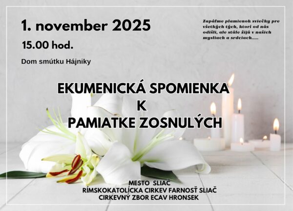 Pamiatka zosnulých 2025